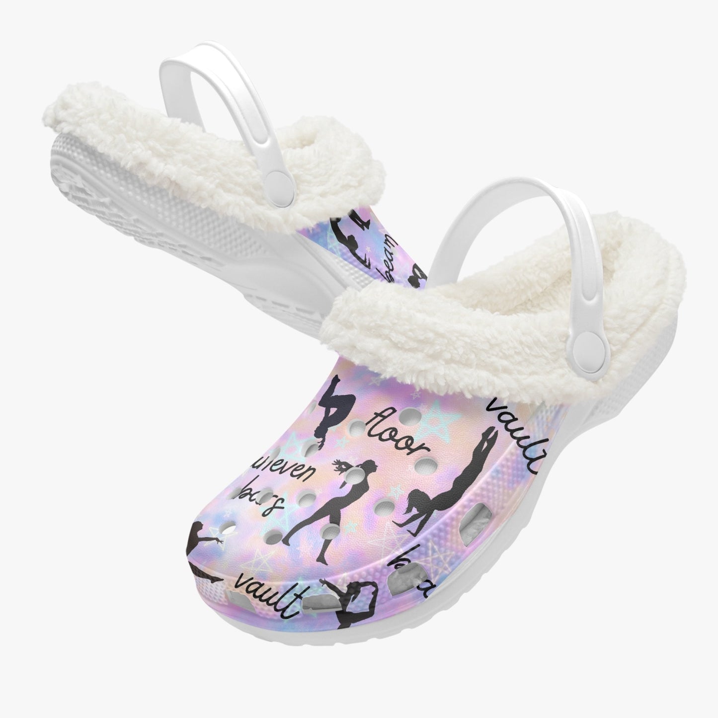 Gymnastics Print Fleeced Lined "crocs"