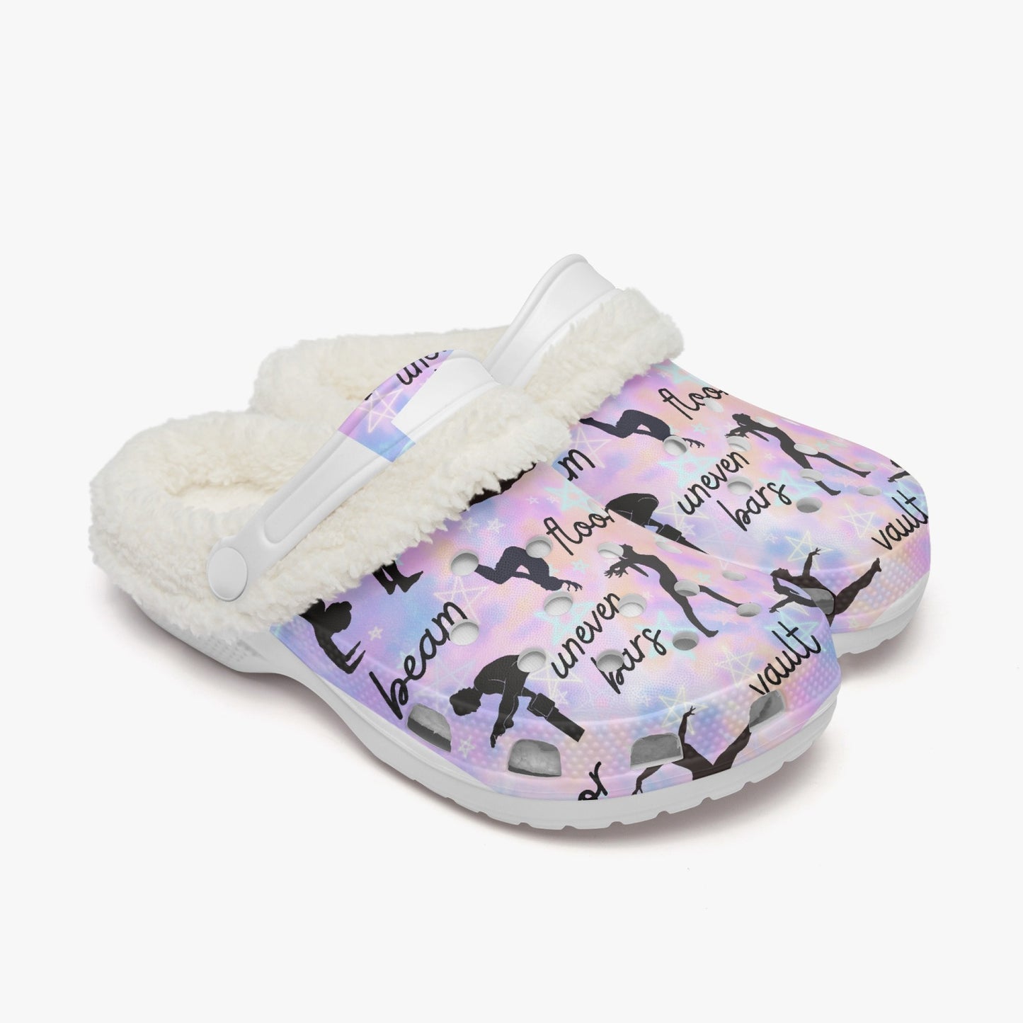 Gymnastics Print Fleeced Lined "crocs"