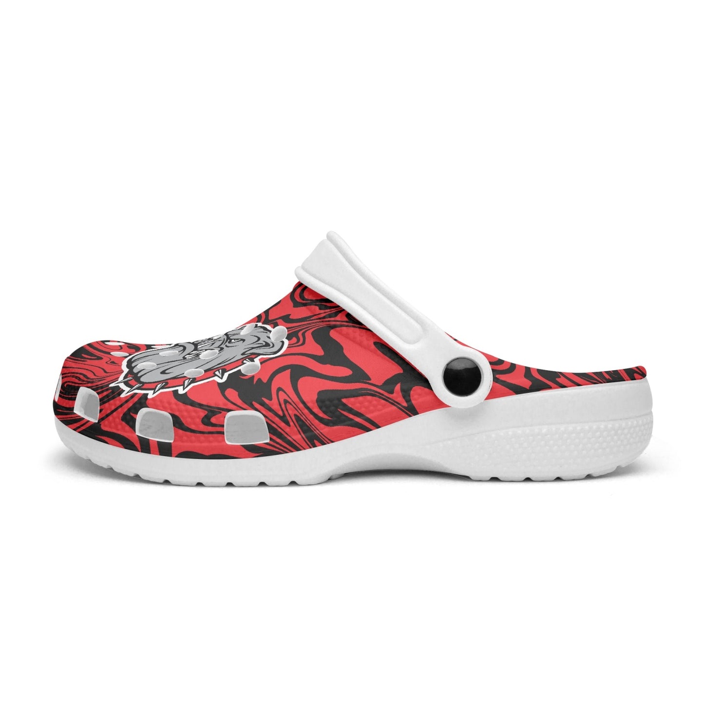 Bulldogs Psychedelic Black and Red "Crocs"