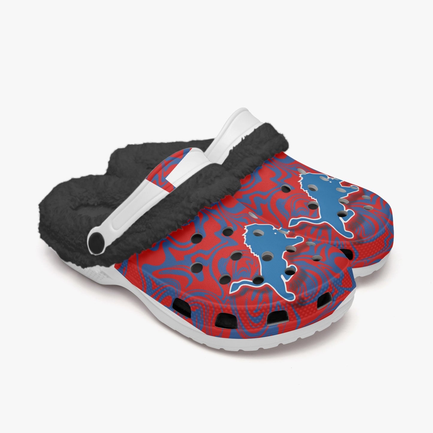 Lions (Red/White/Blue) Fleece-Lined "crocs"