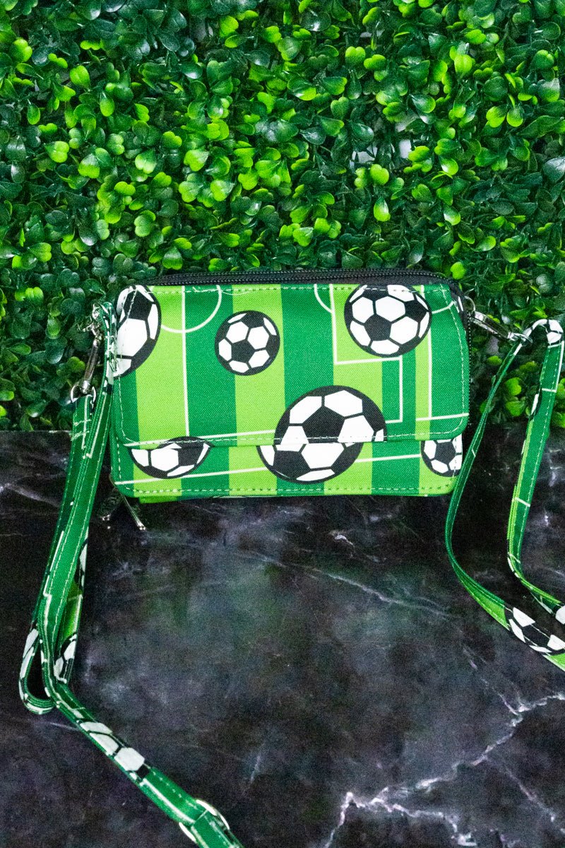 Soccer Print Crossbody Clutch Organizer