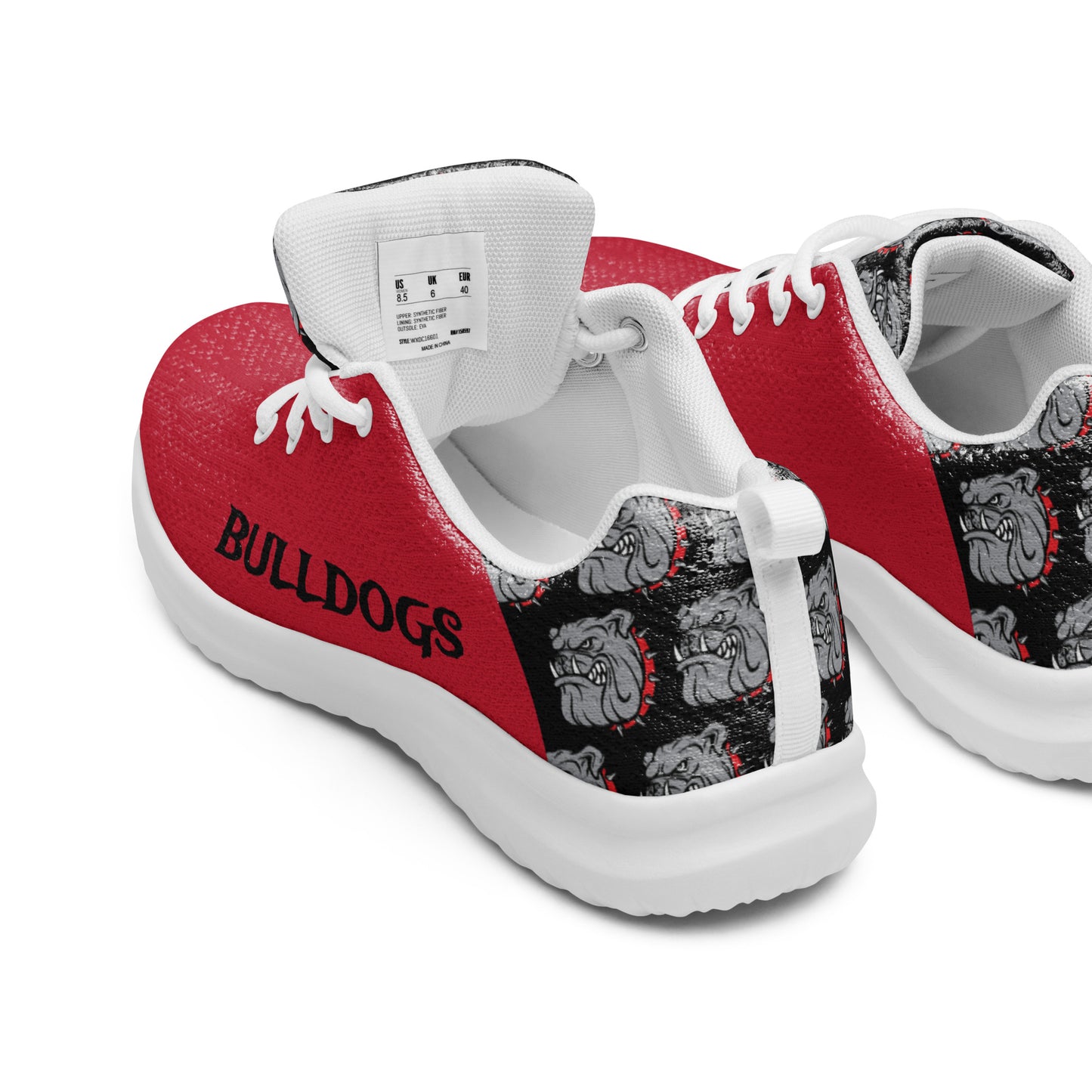 Bulldog pattern and word Men’s athletic shoes