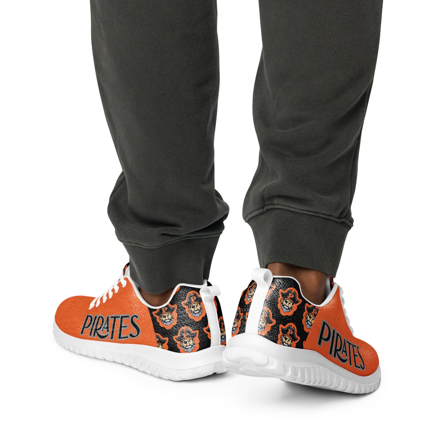 Orange and Black Pirates Men’s Athletic Shoes