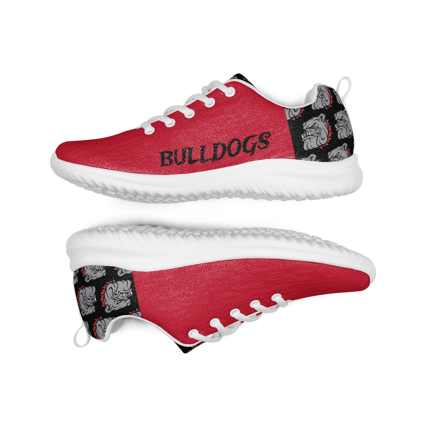 Bulldog pattern and word Men’s athletic shoes