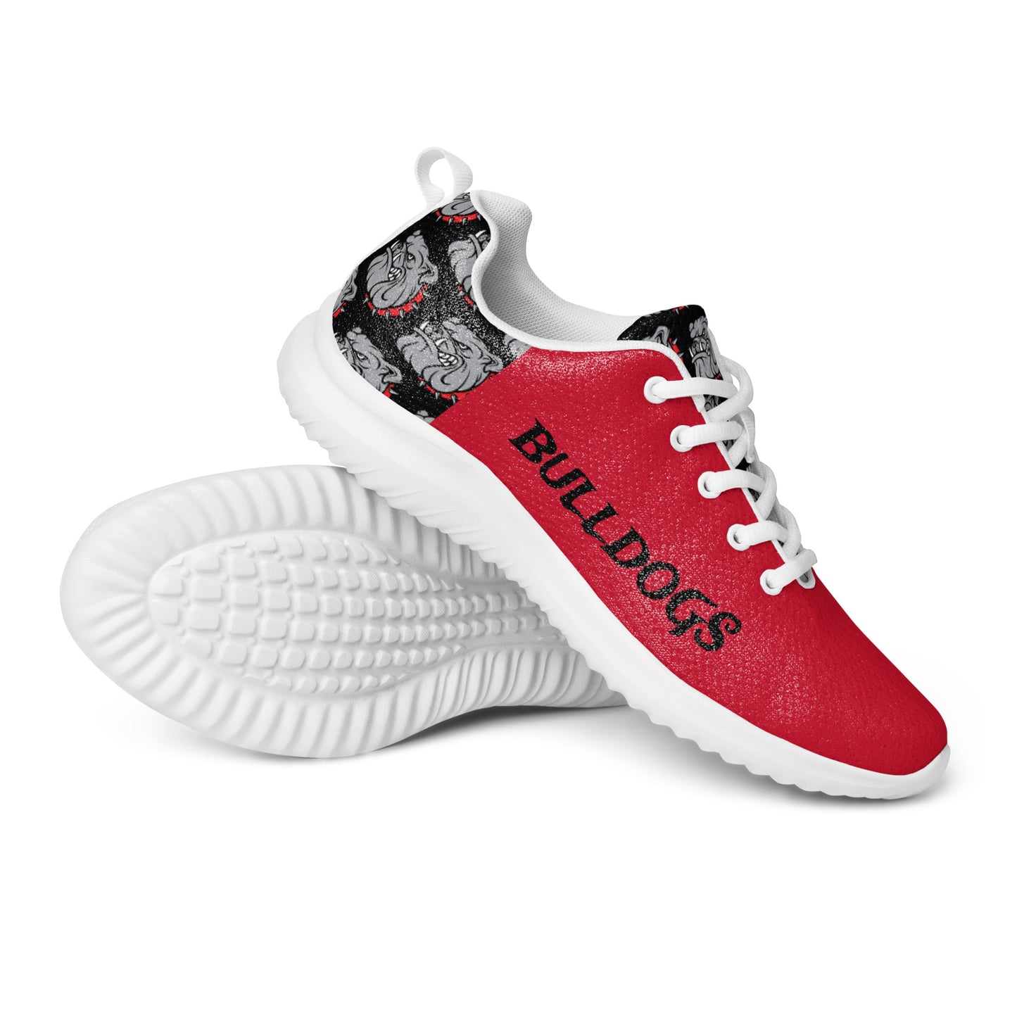 Bulldog pattern and word Men’s athletic shoes