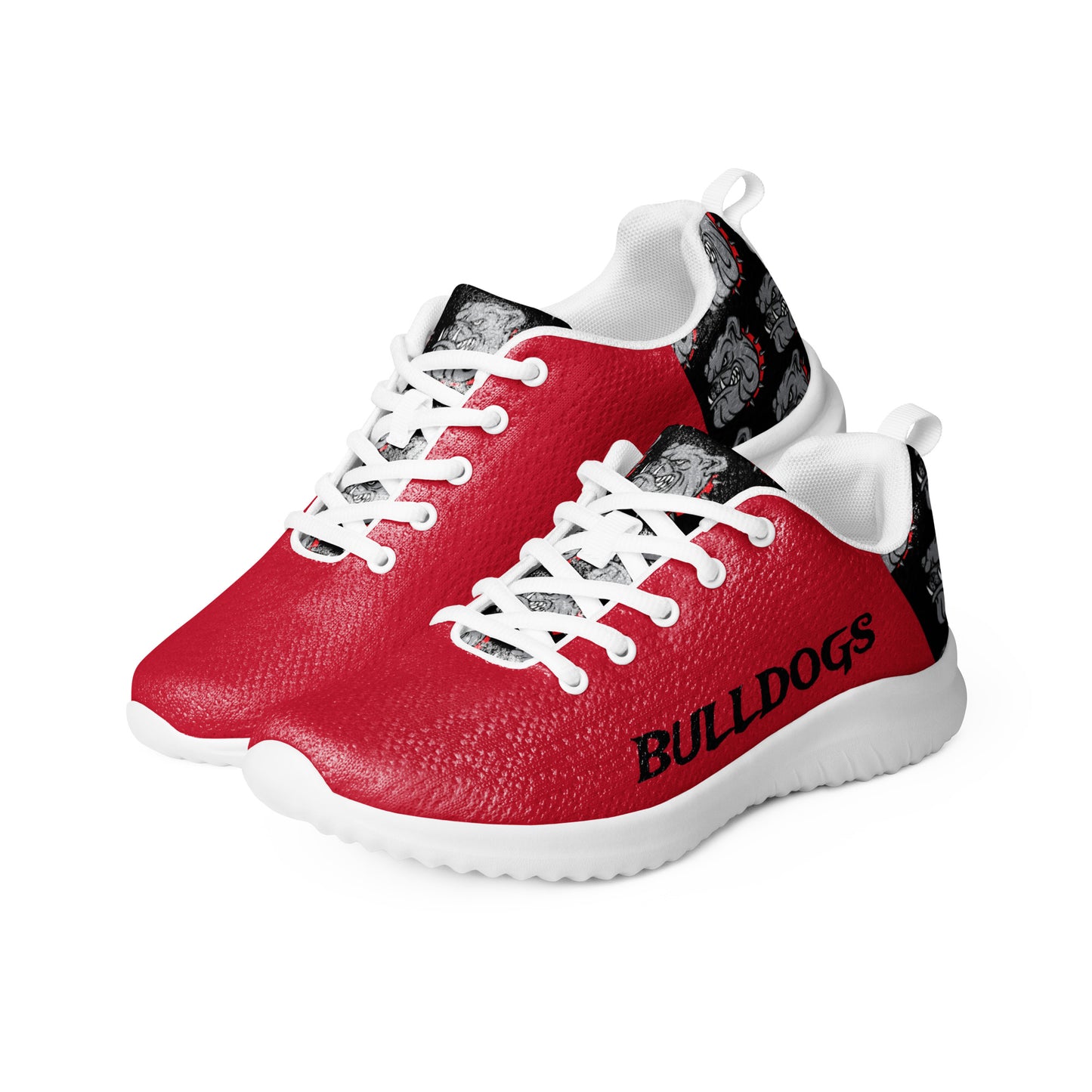 Bulldog pattern and word Men’s athletic shoes