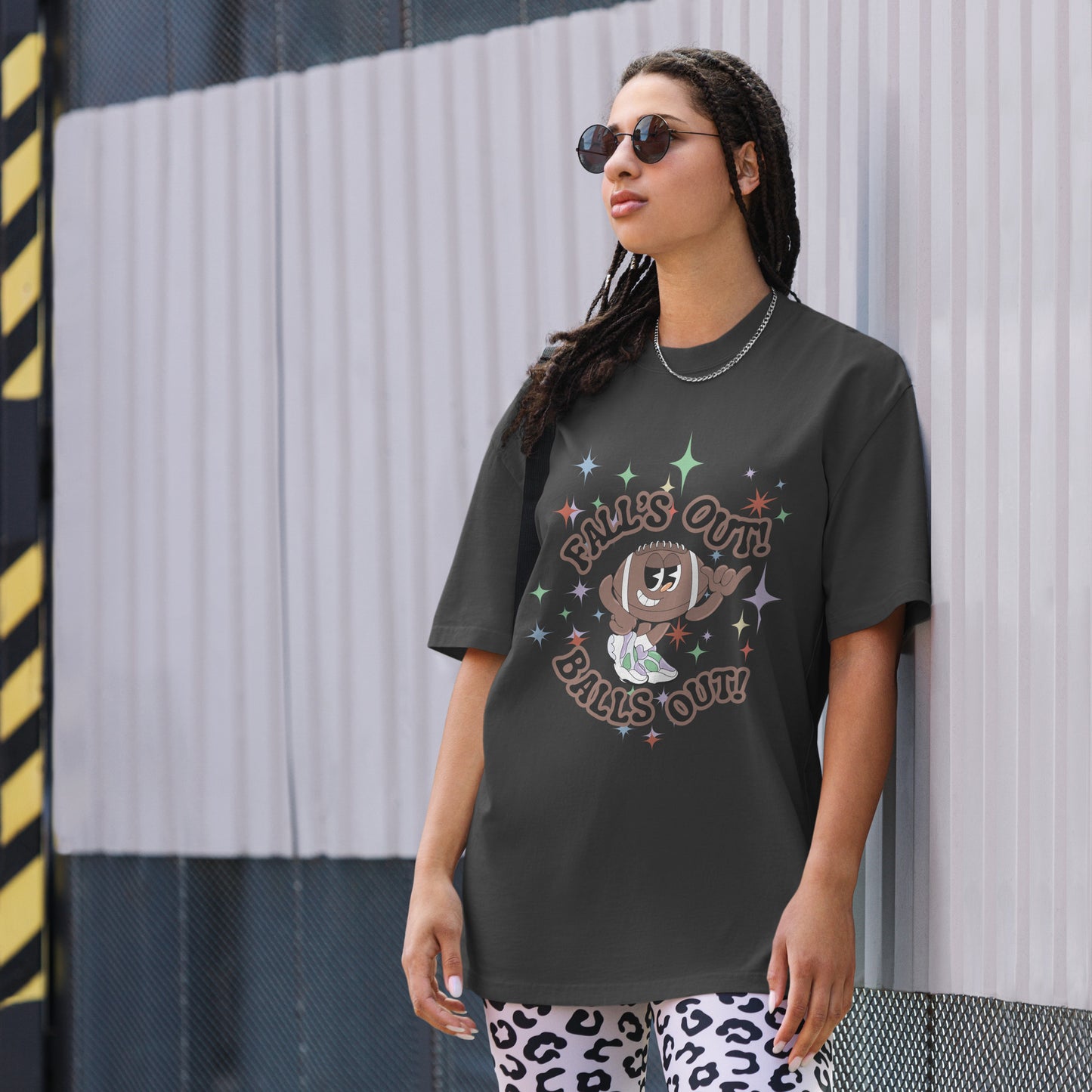 Fall's Out, Balls Out Oversized Faded T-shirt