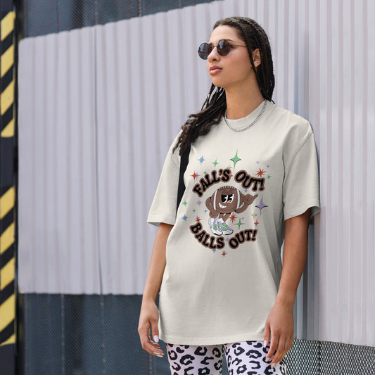 Fall's Out, Balls Out Oversized Faded T-shirt