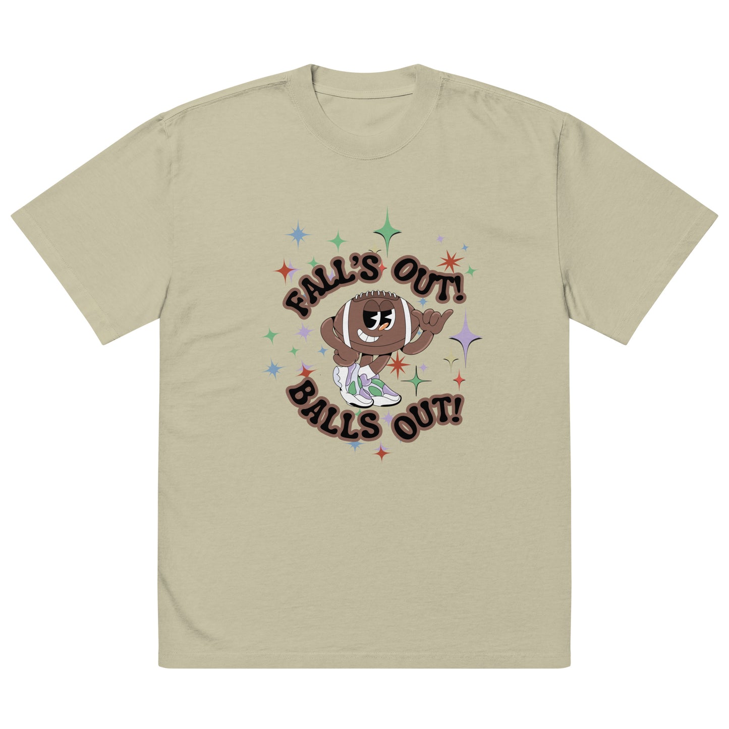 Fall's Out, Balls Out Oversized Faded T-shirt