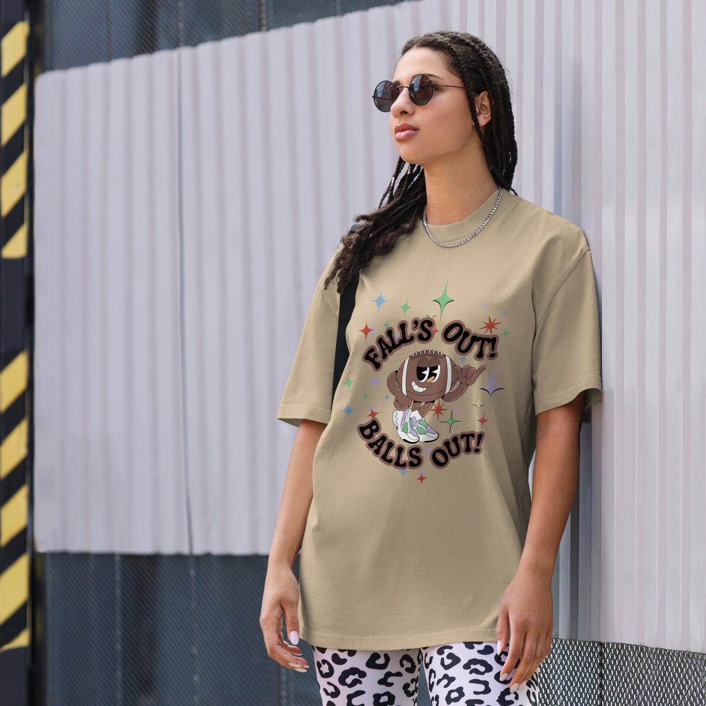 Fall's Out, Balls Out Oversized Faded T-shirt