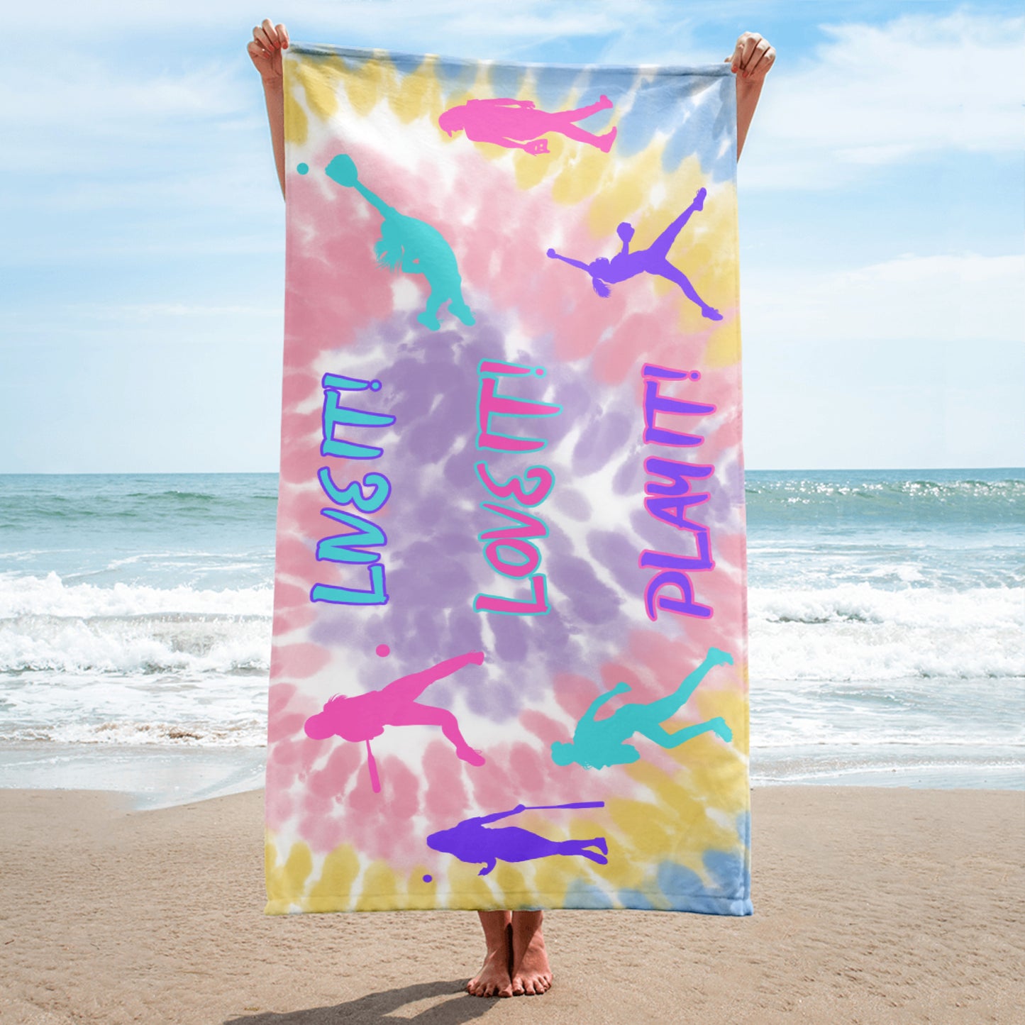 Love Softball Beach Towel