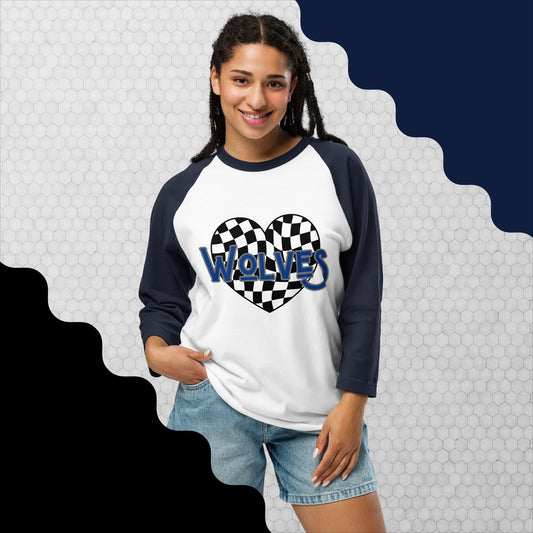 Retro Wolves Pride 3/4 sleeve raglan shirt