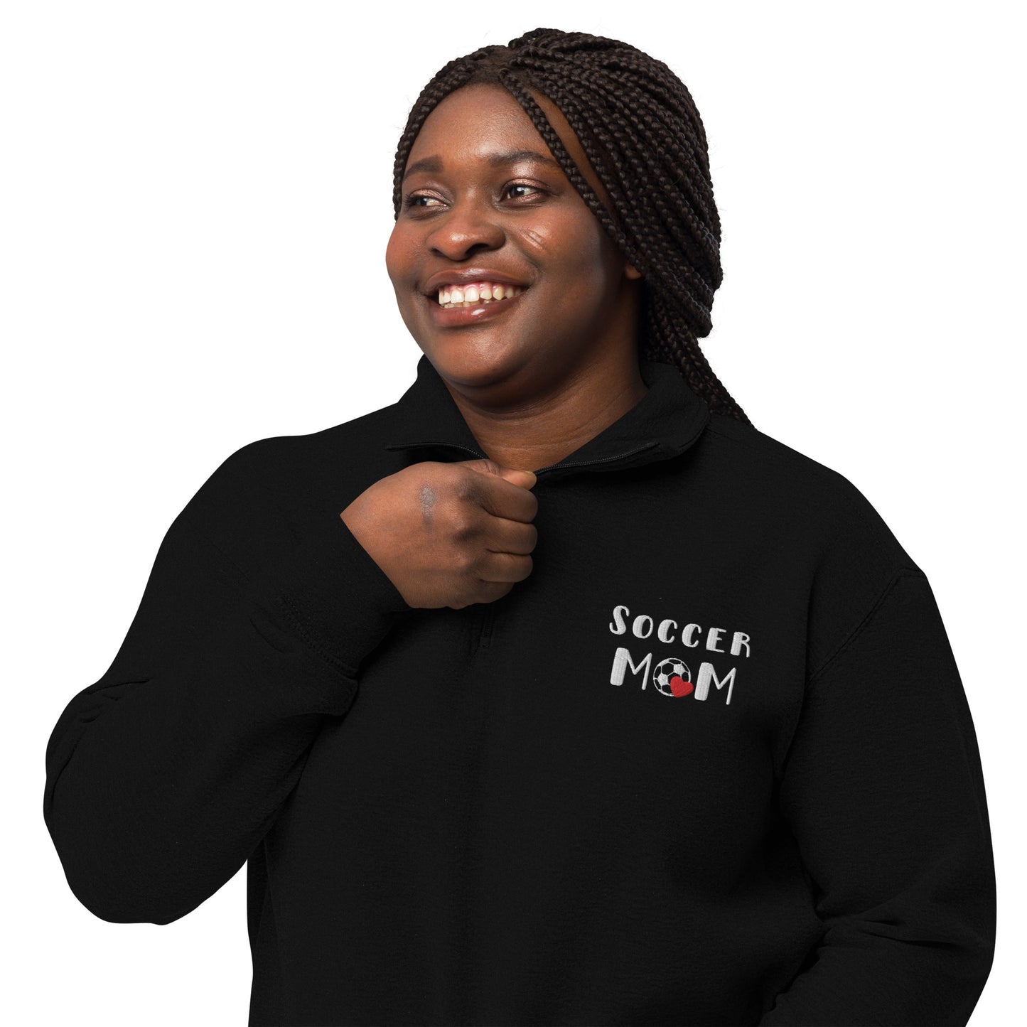 Soccer Mom Embroidered Fleece Pullover