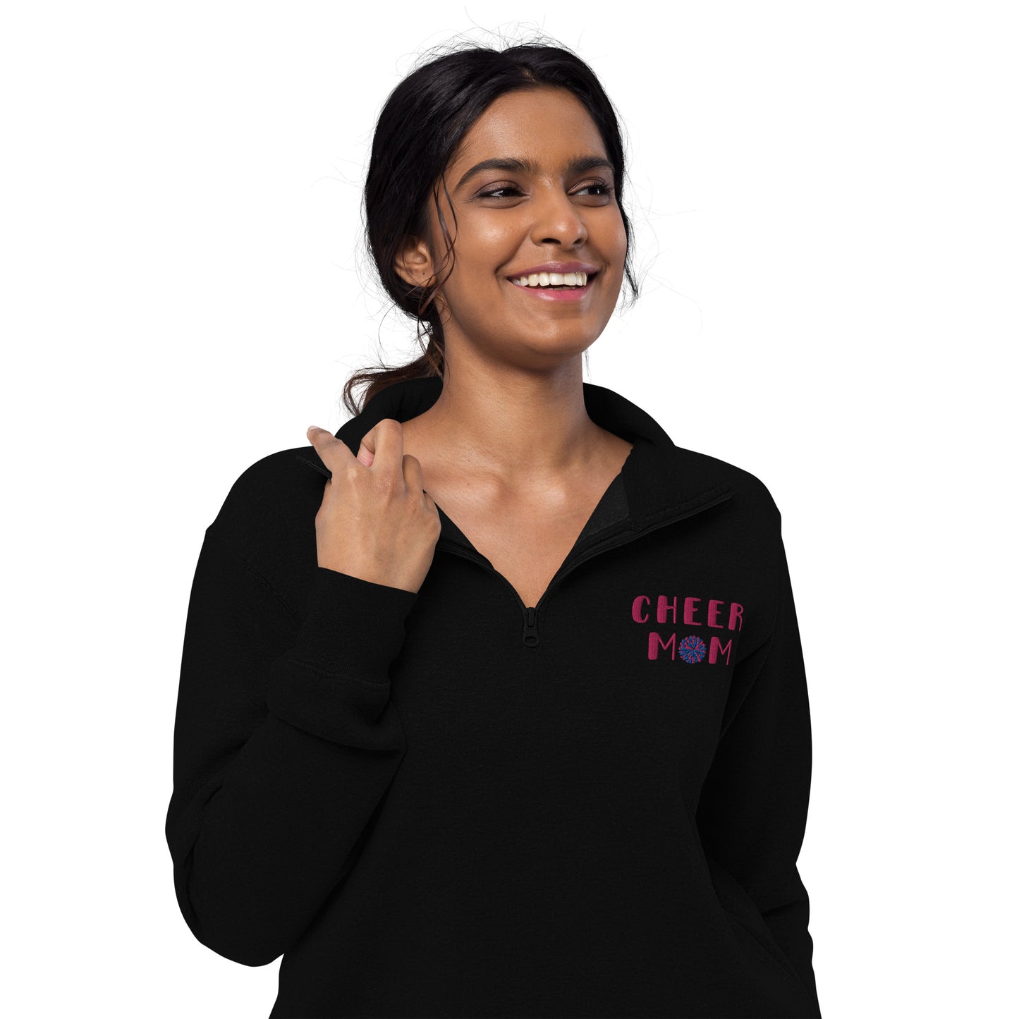 Cheer Mom Embroidered Fleece Pullover