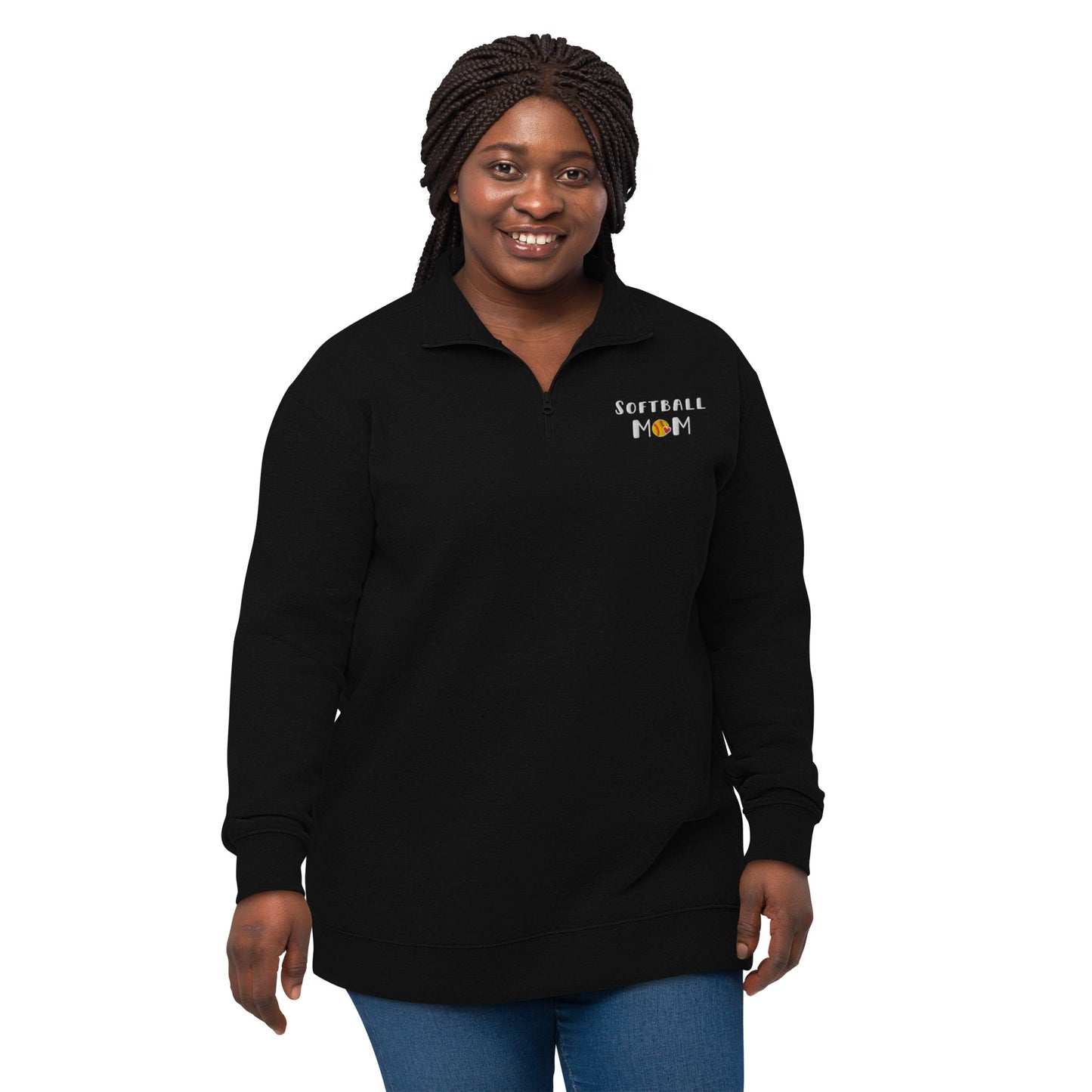 Softball Mom Embroidered Fleece Pullover