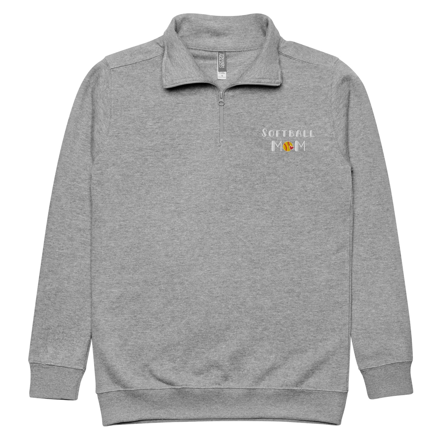 Softball Mom Embroidered Fleece Pullover