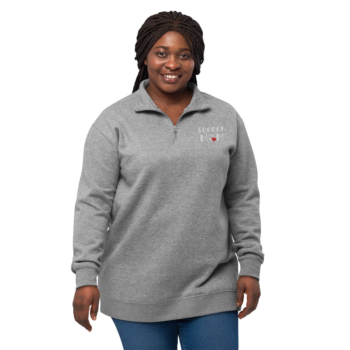 Soccer Mom Embroidered Fleece Pullover