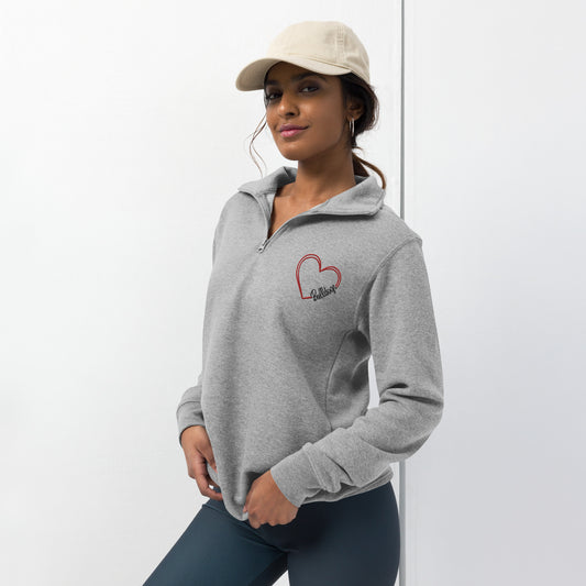 Love Bulldogs Embroidered Fleece Pullover