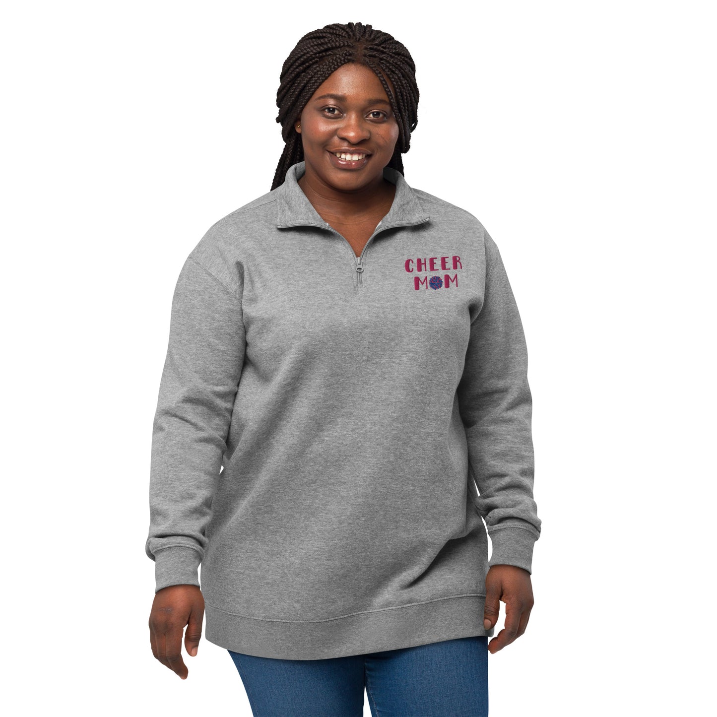 Cheer Mom Embroidered Fleece Pullover