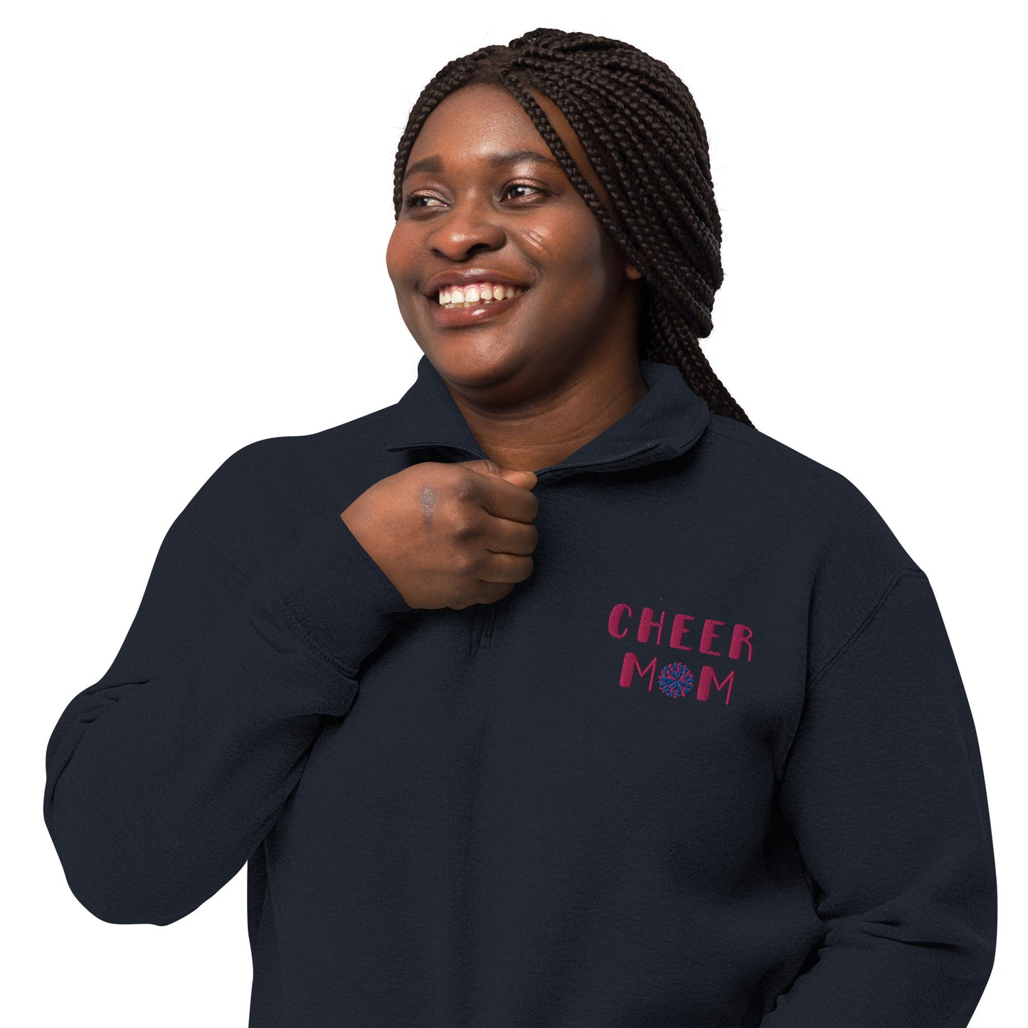 Cheer Mom Embroidered Fleece Pullover