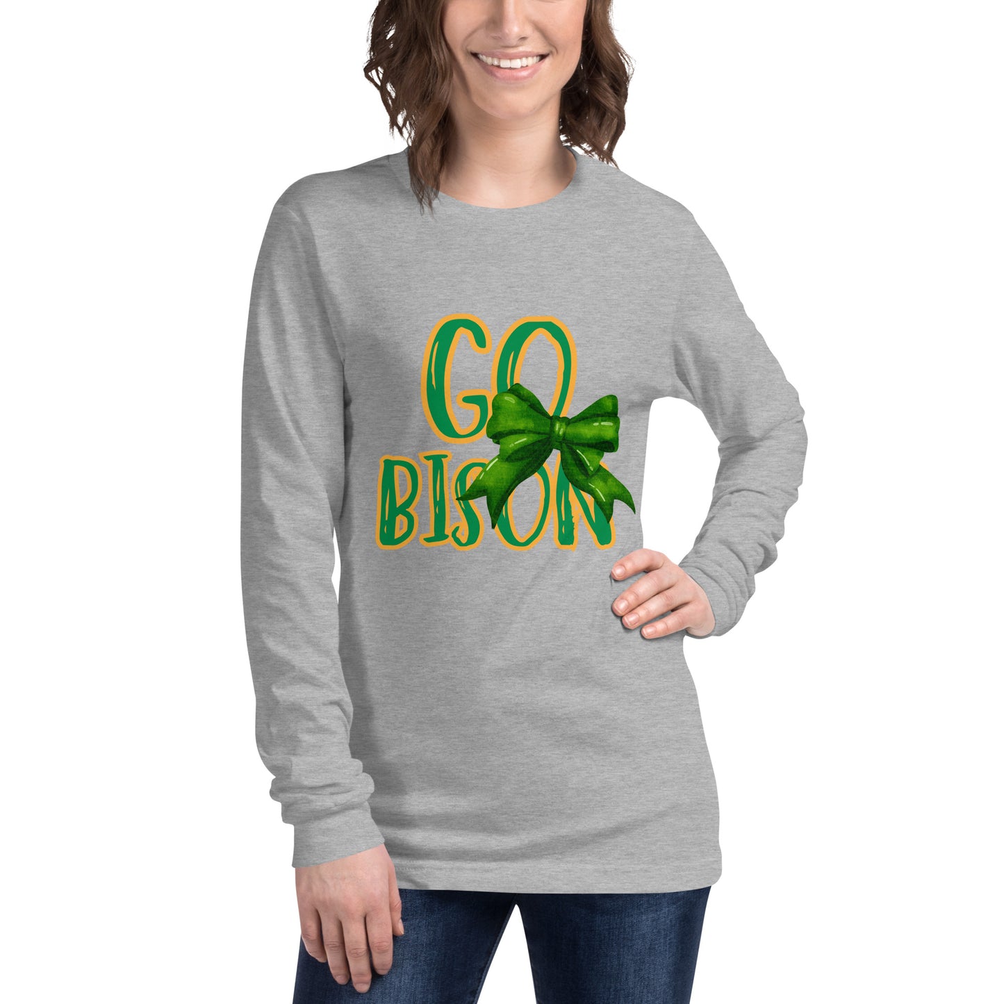 Go Bison Bow Long Sleeve Tee