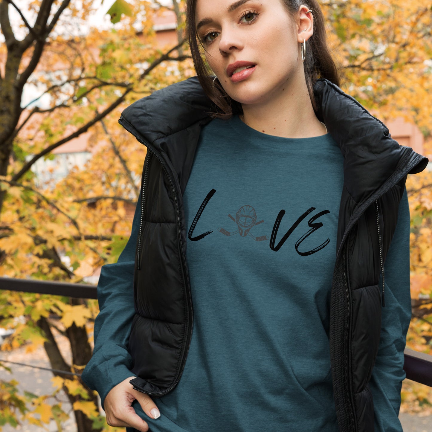 Hockey Mask Love Long Sleeve Tee