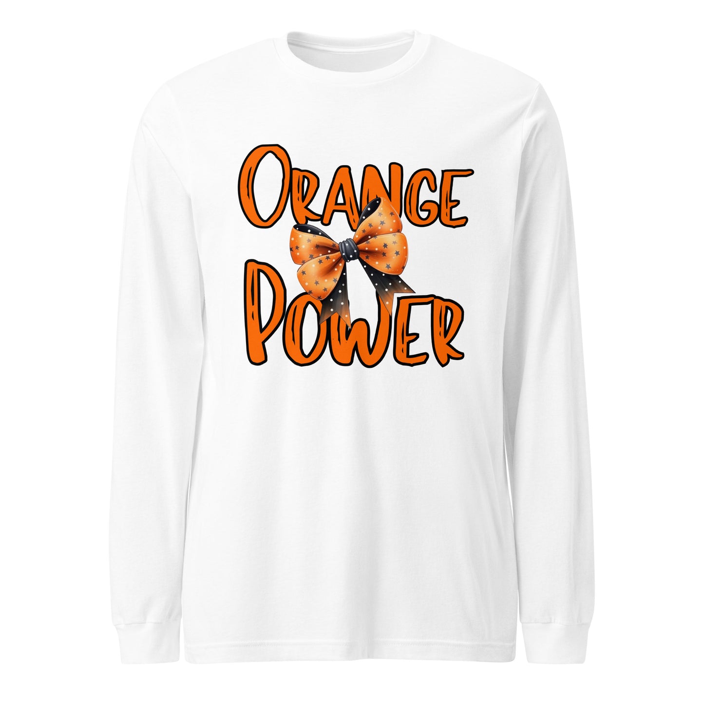 Orange Power Bow Long Sleeve Tee