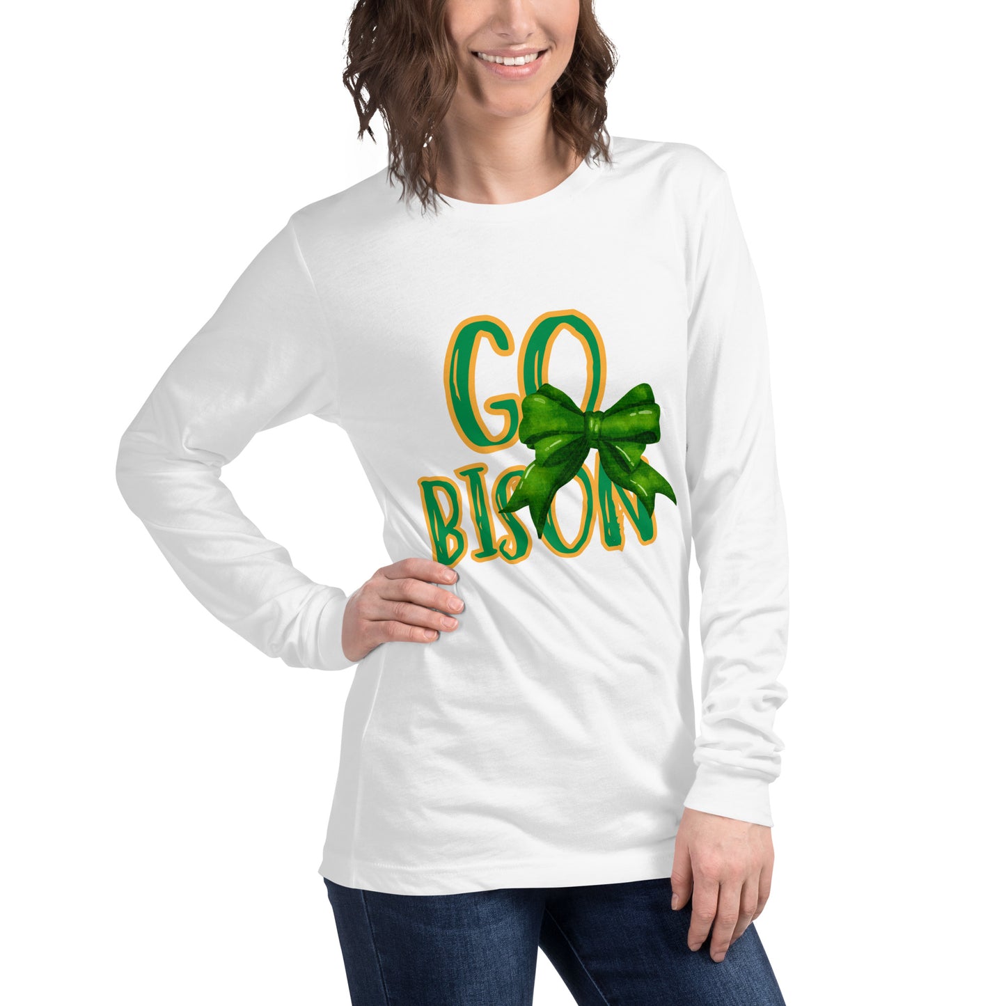 Go Bison Bow Long Sleeve Tee