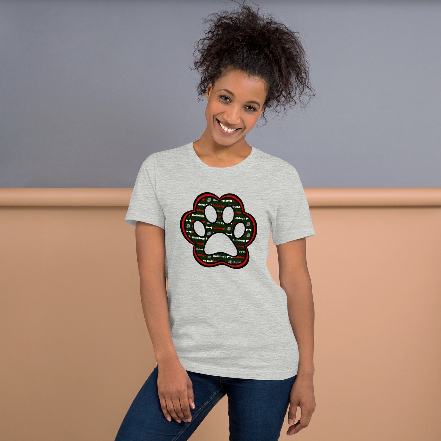 Bulldog Love Paw Print T-shirt