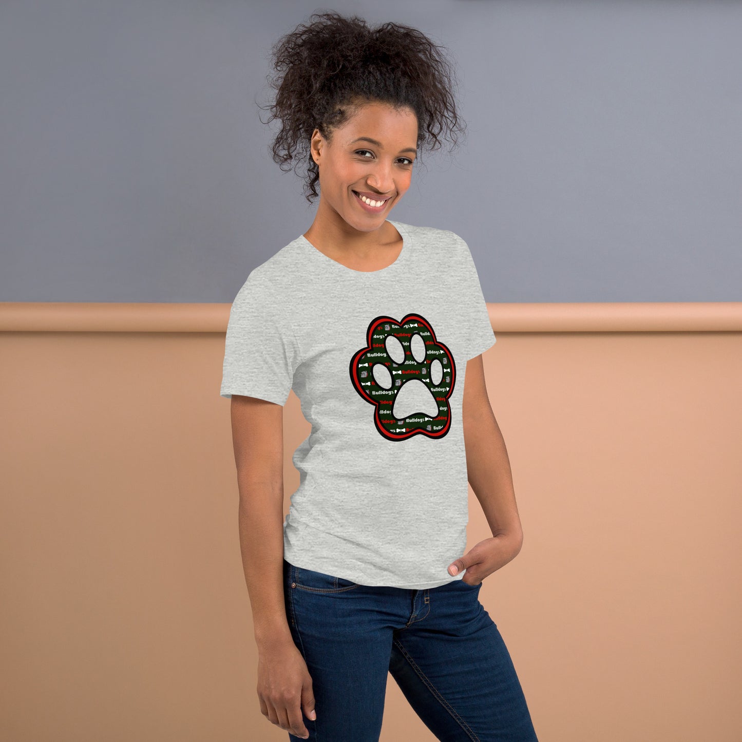 Bulldog Love Paw Print T-shirt