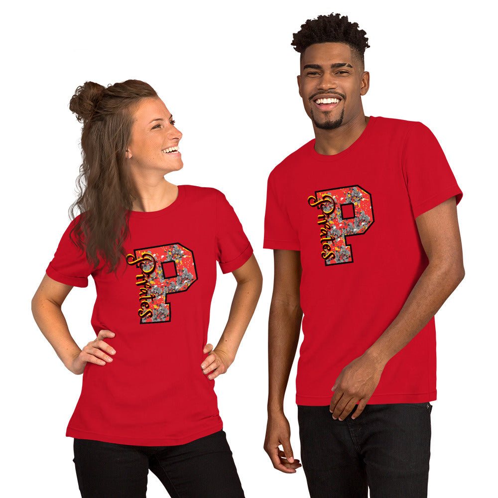 Red and Gold Pirates Splatter T-shirt