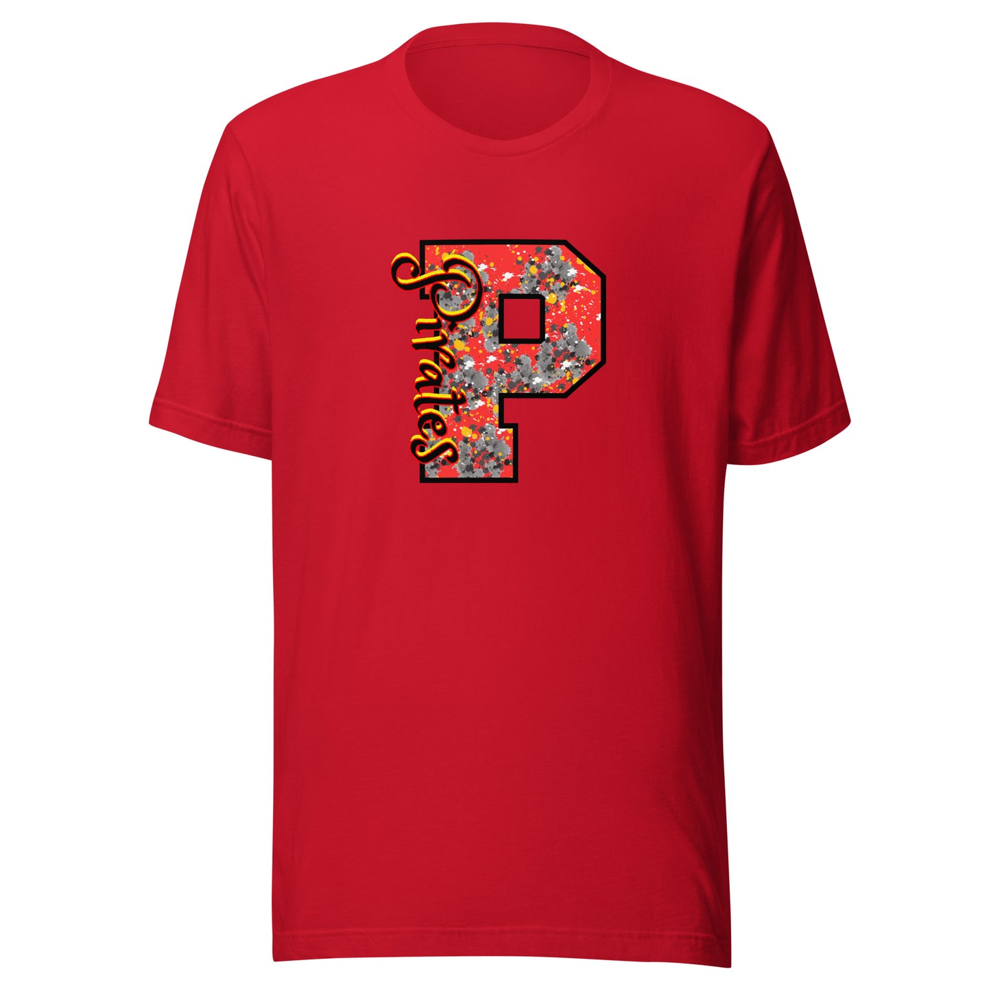 Red and Gold Pirates Splatter T-shirt