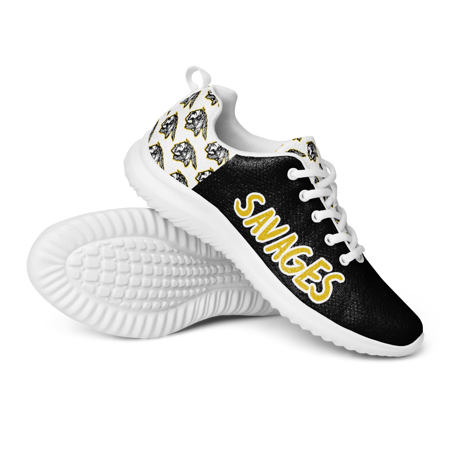 Savages Women’s Athletic Shoes (Black and Yellow)