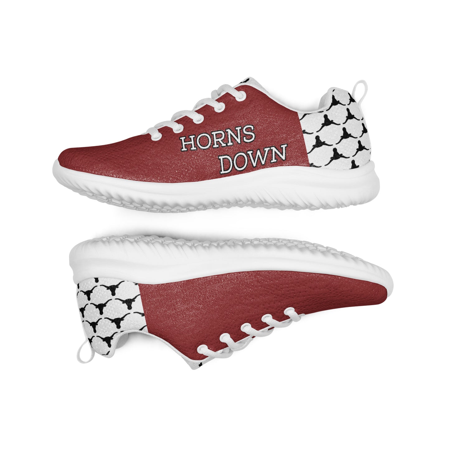 Horns Down Women’s Athletic Shoes (black longhorn)