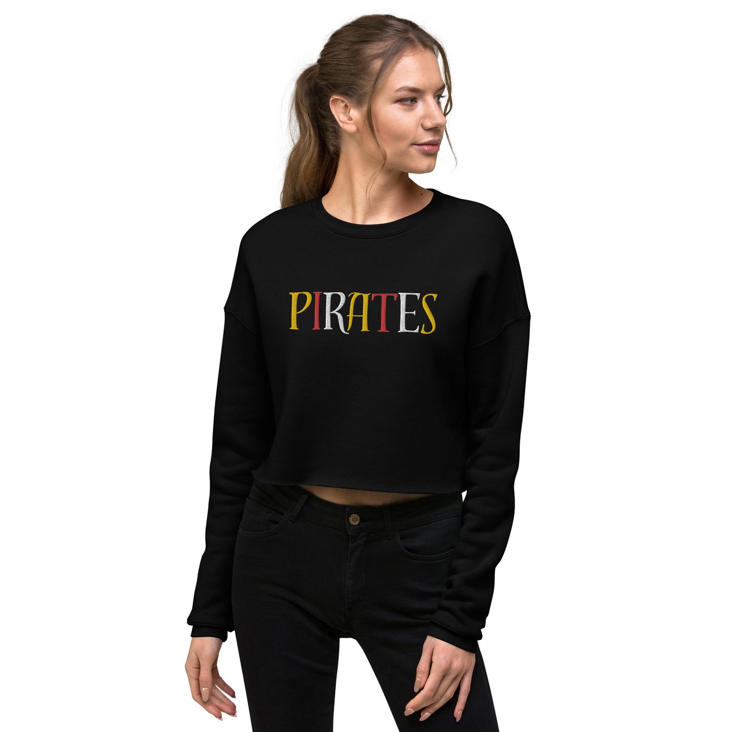 Pirates Embroidered Crop Sweatshirt