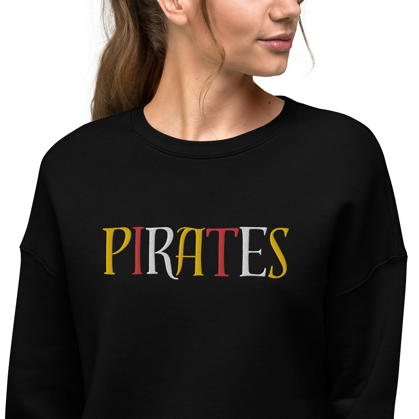 Pirates Embroidered Crop Sweatshirt