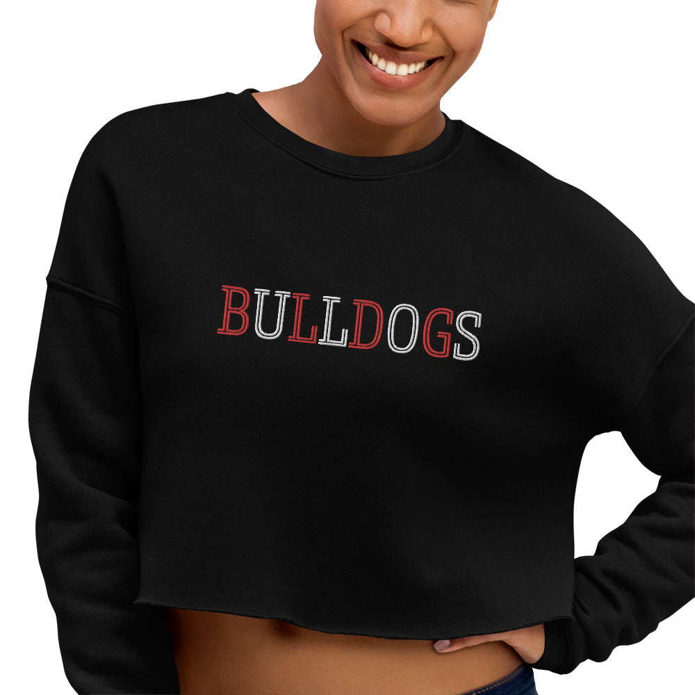 Bulldogs Embroidered Crop Sweatshirt