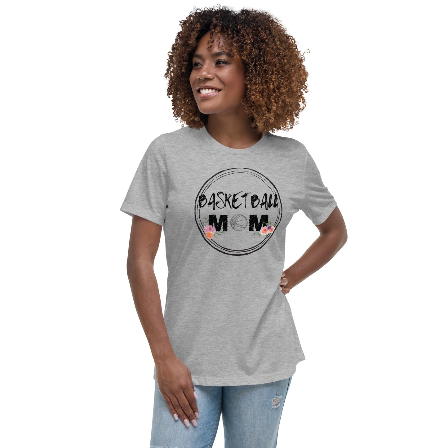 Floral Kissed Basketball Mom Tee