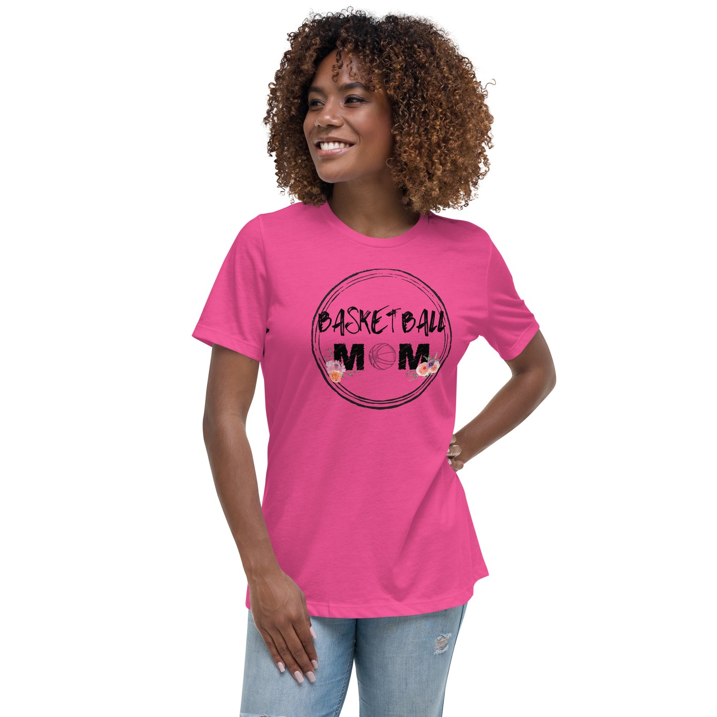 Floral Kissed Basketball Mom Tee