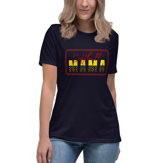 Softball Mama Pattern Bella Canvas T-Shirt