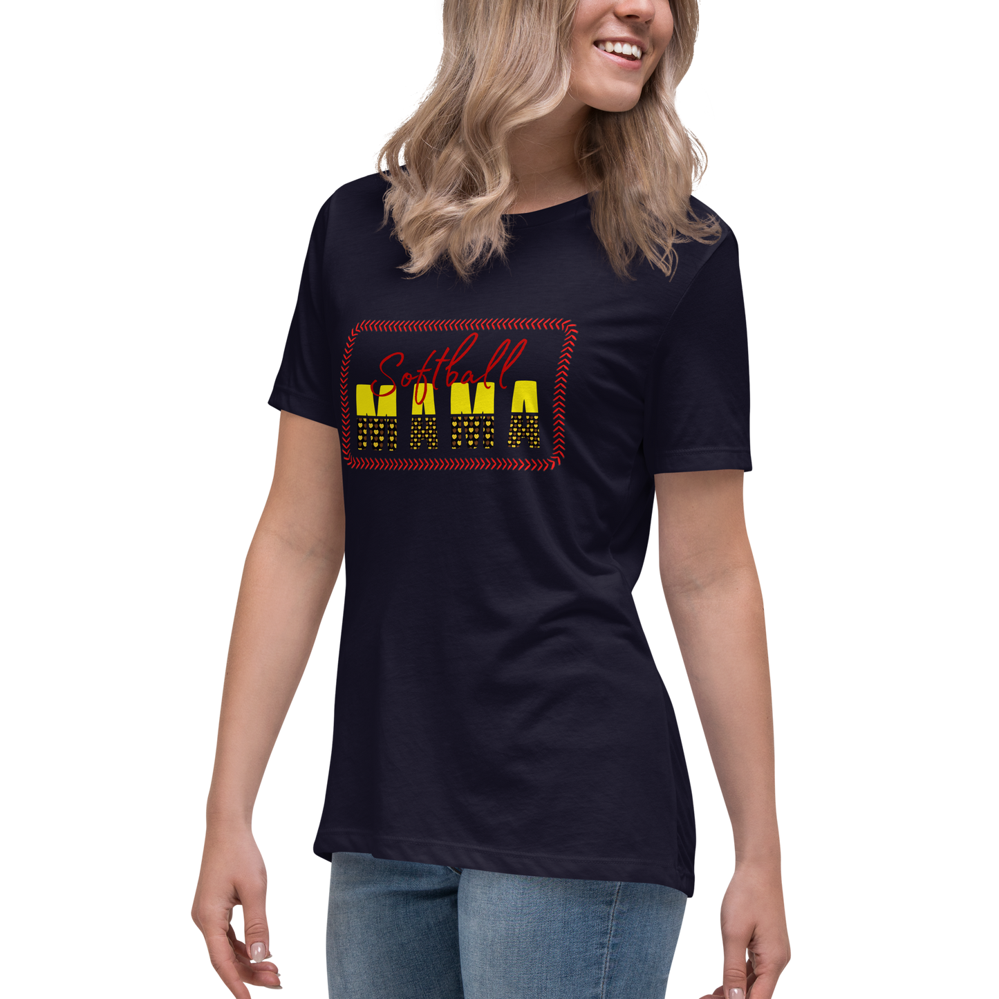 Softball Mama Pattern Bella Canvas T-Shirt