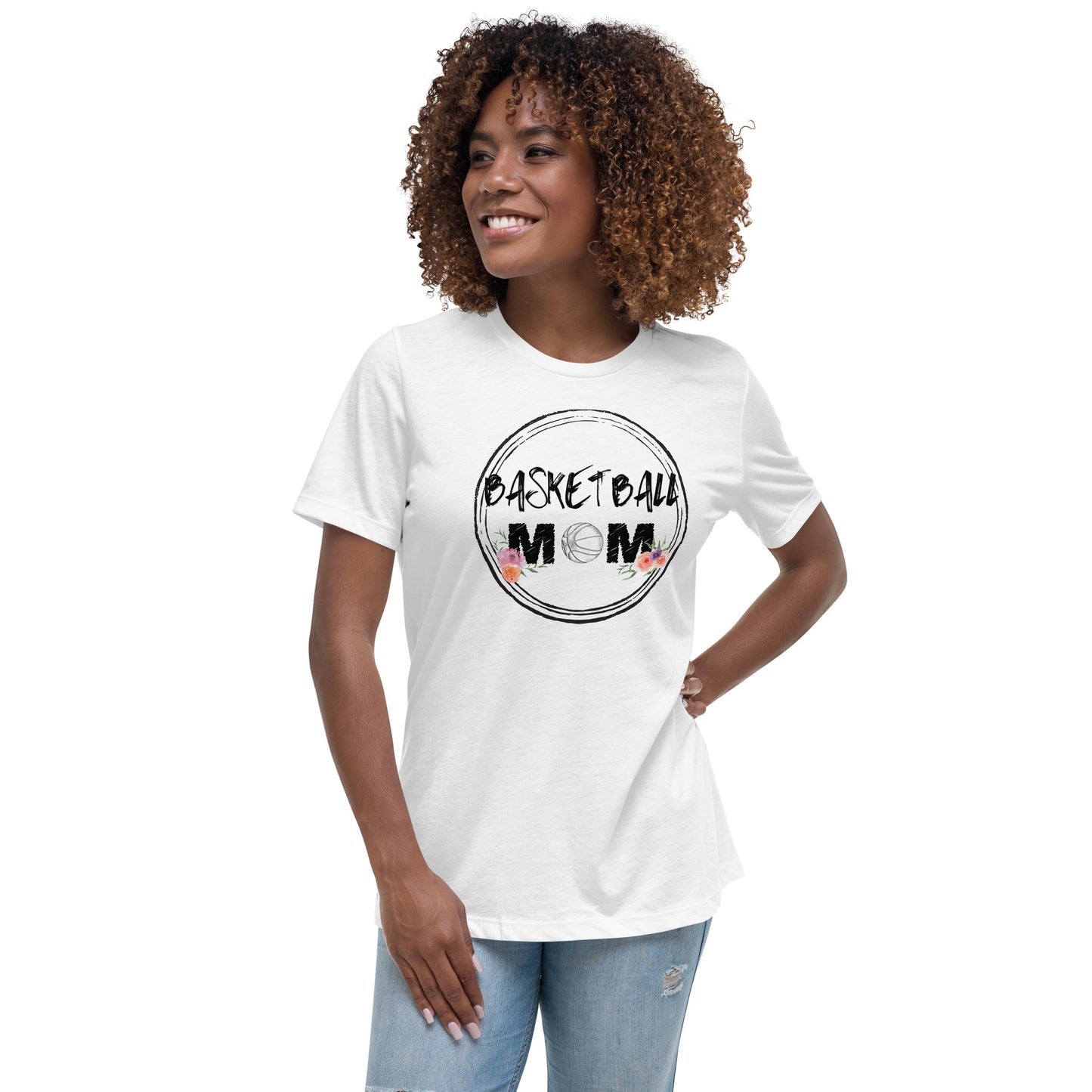 Floral Kissed Basketball Mom Tee